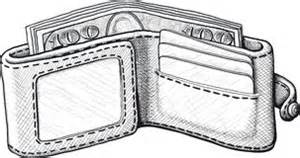 Wallet clipart black and white 