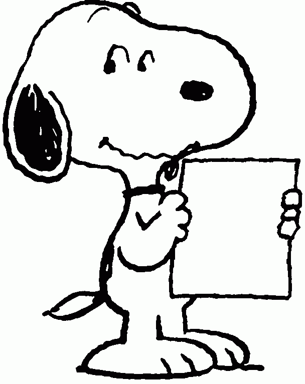 Snoopy School Black And White Clipart 