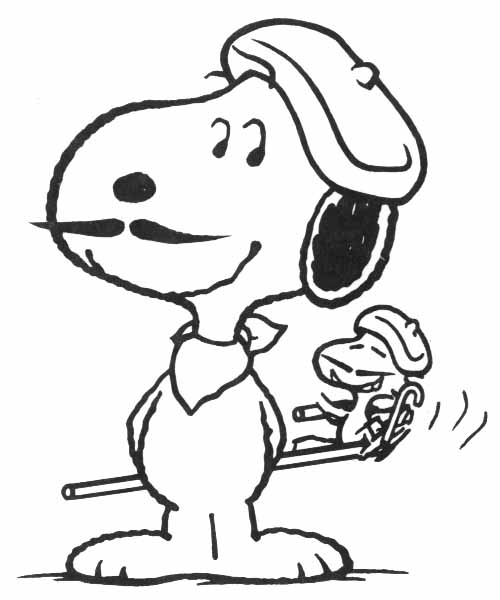 Snoopy school clipart black and white 