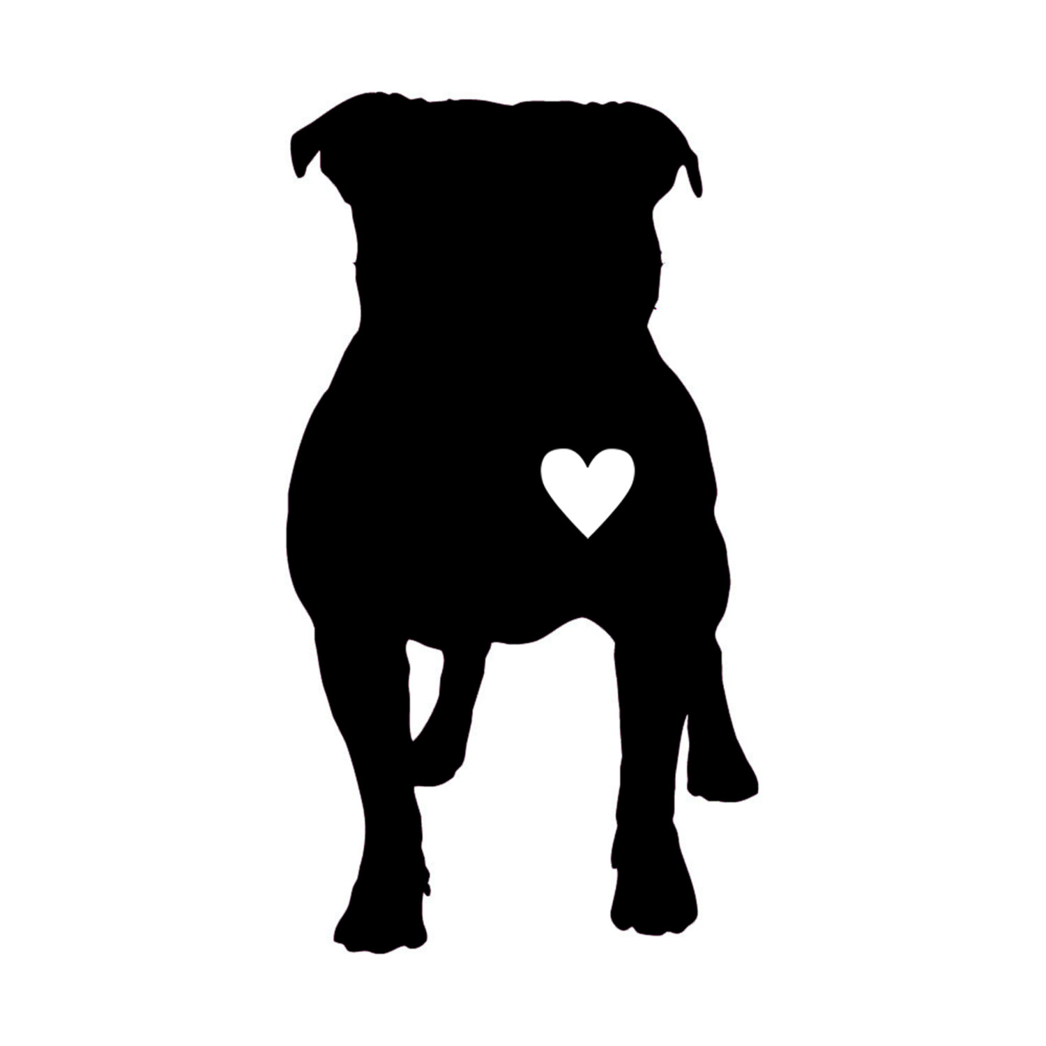 Pitbull puppy clipart silhouette 