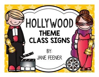 Hollywood theme, Hollywood theme classroom and Desk name plates on 