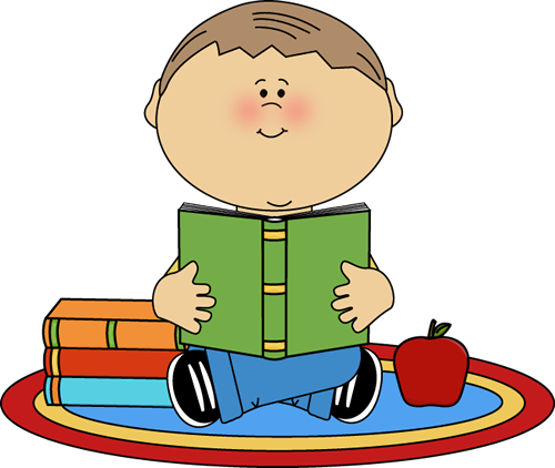 Kid Reading A Book Clipart 