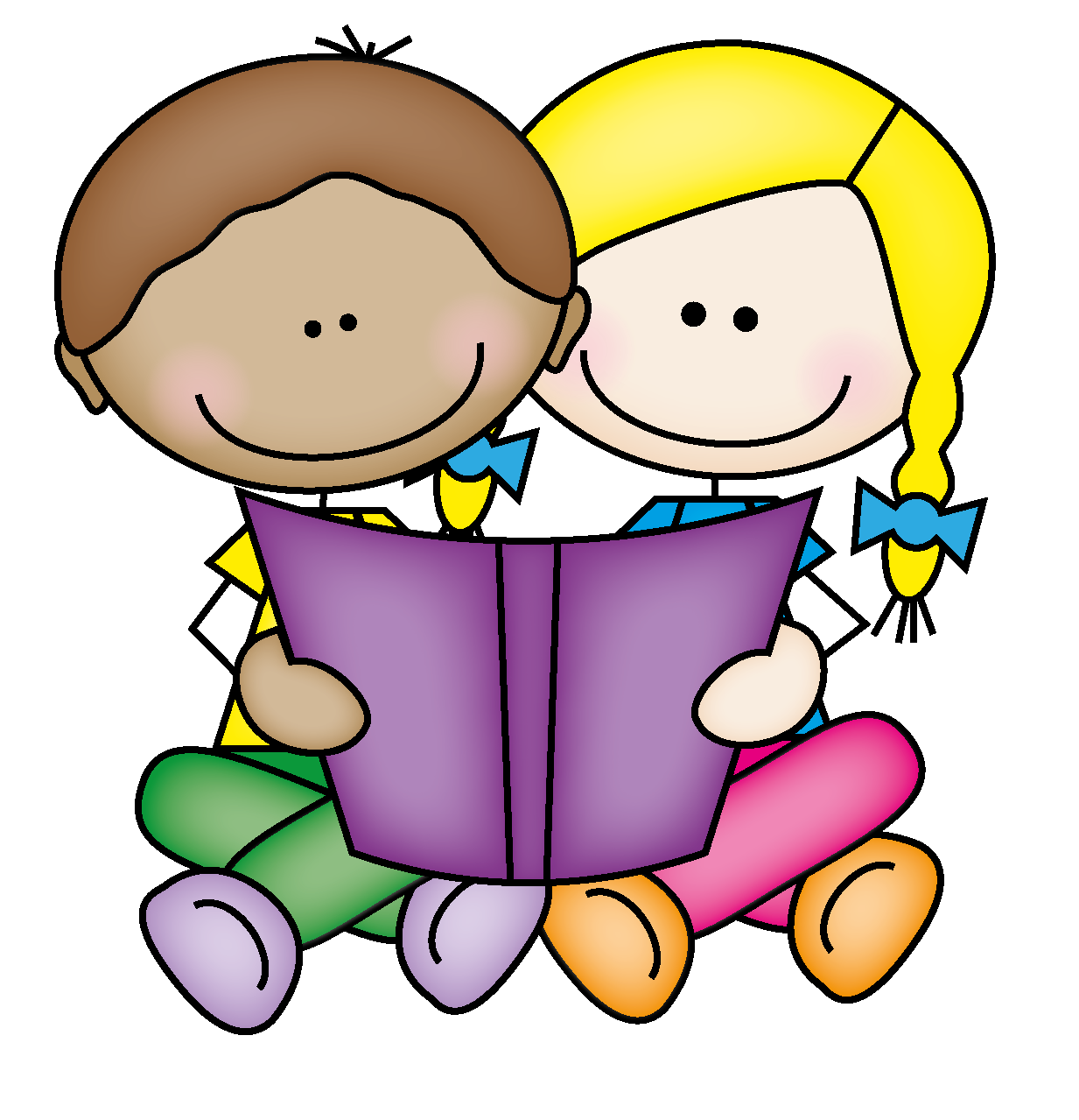 Reading Toddlers Clipart 