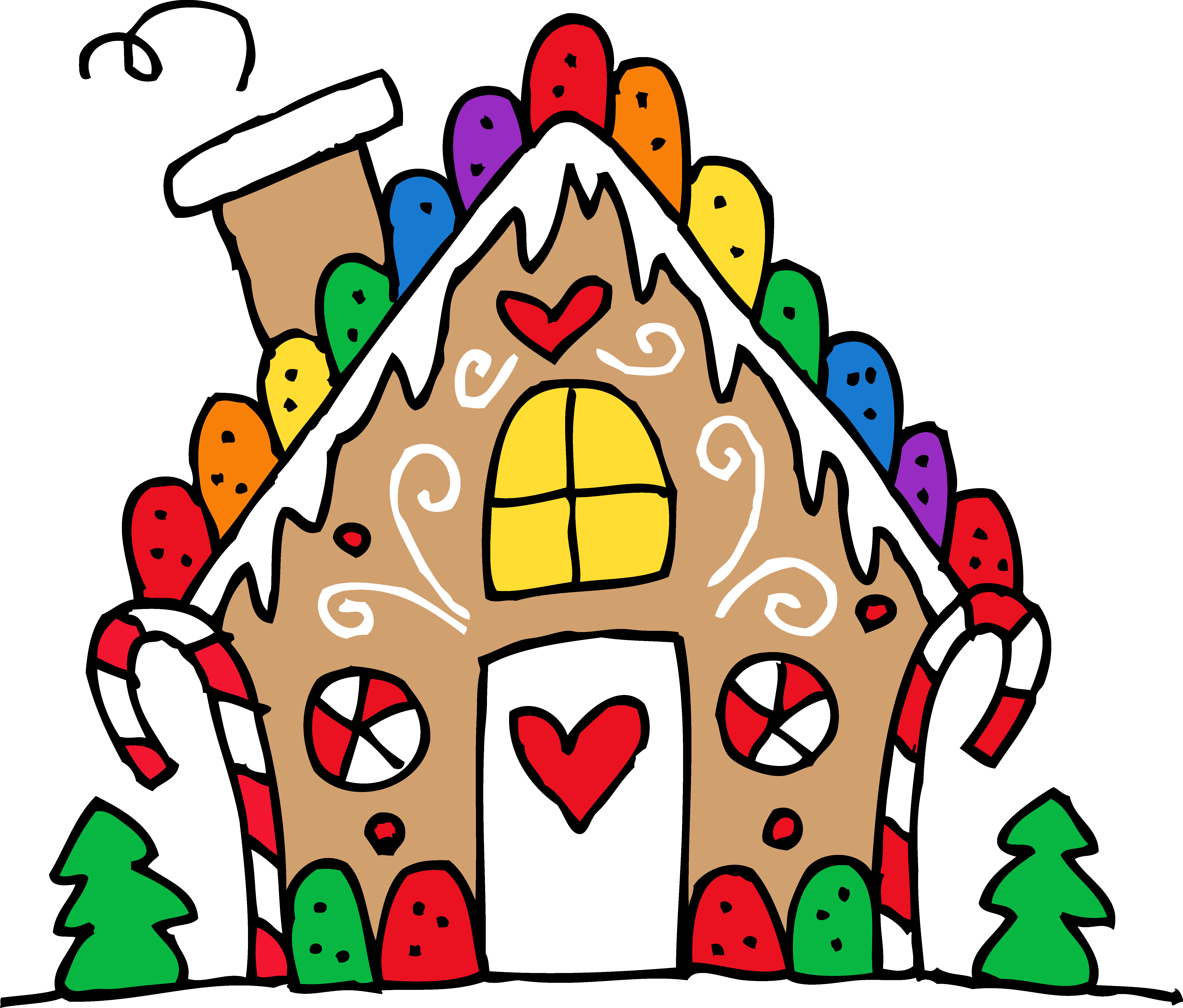 Clear background gingerbread house clipart 