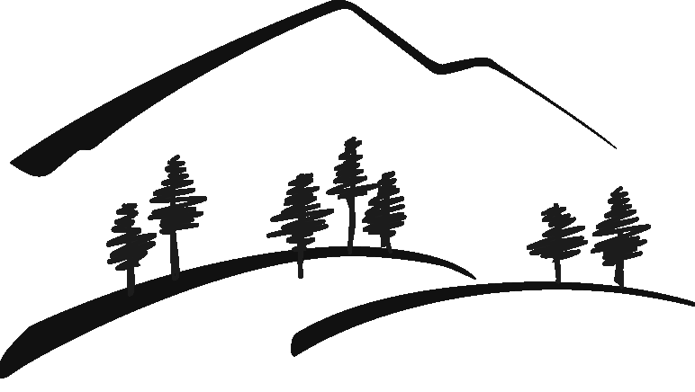 Mountain tree background clipart 