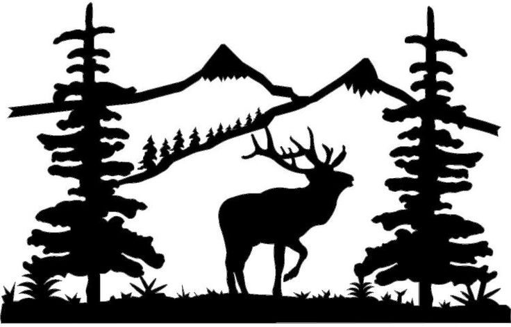 Mountain and trees clipart 