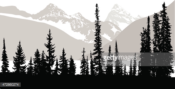 Clipart mountain tree background 