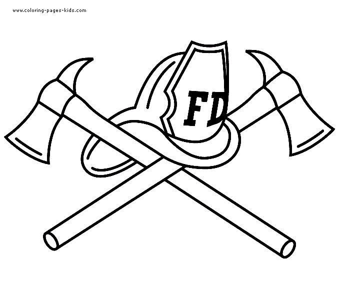 Firefighter badge clipart coloring 