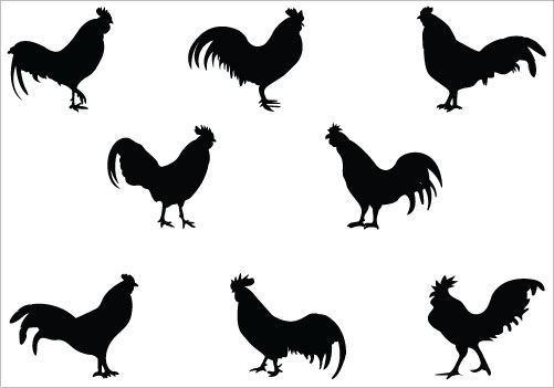 Rooster clipart silhouette 