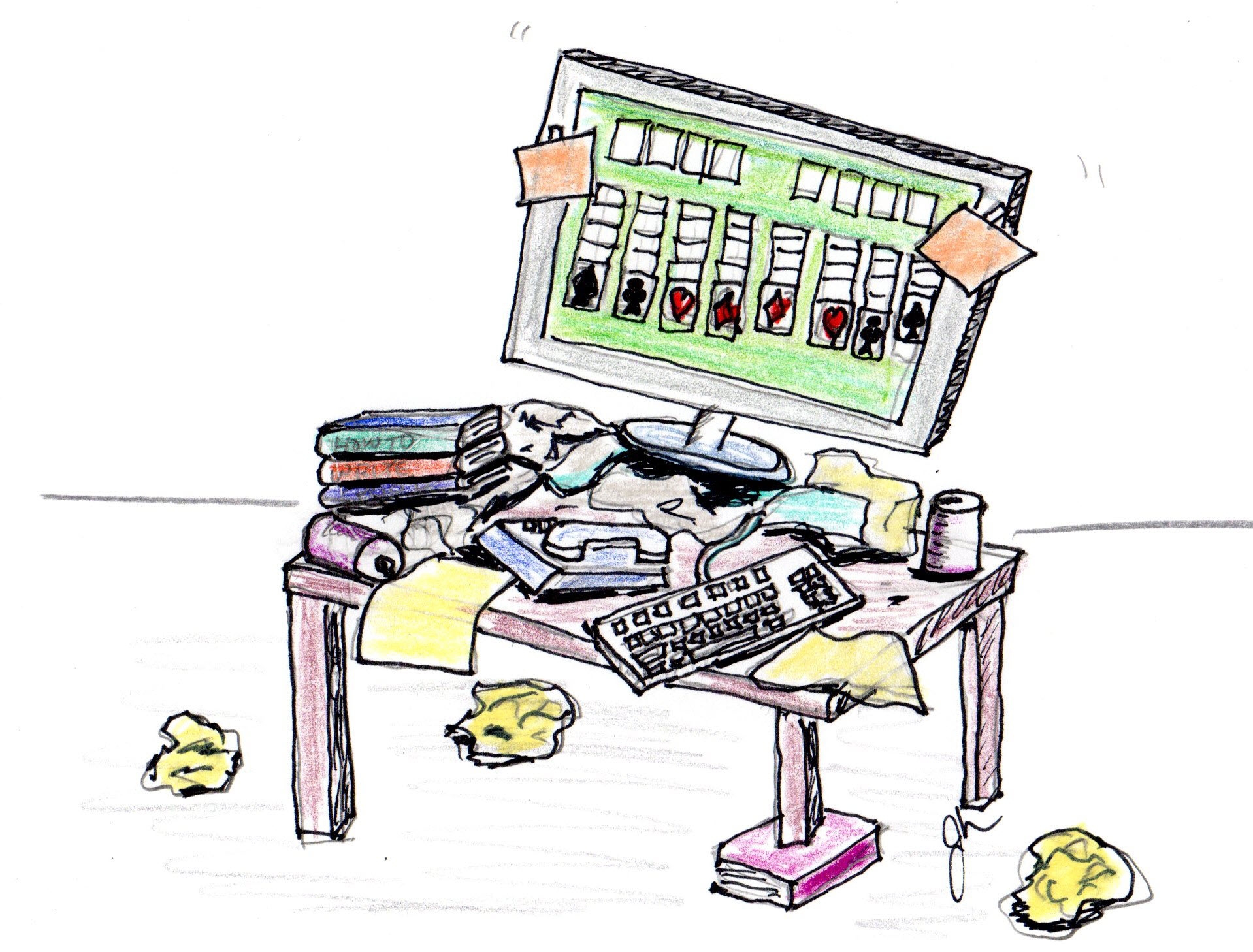 disorganized desk cartoon - Clip Art Library