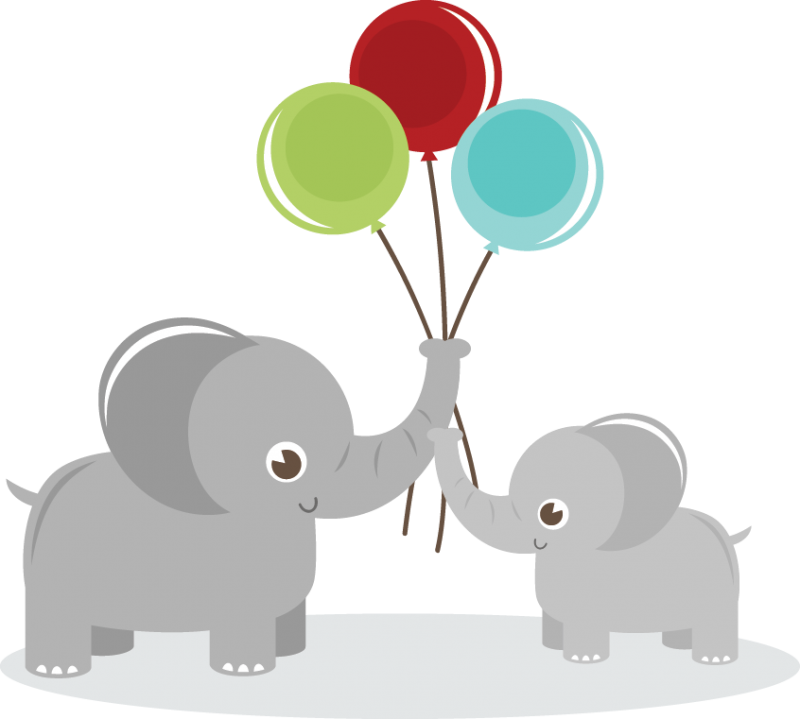 Cute elephant balloon clipart 