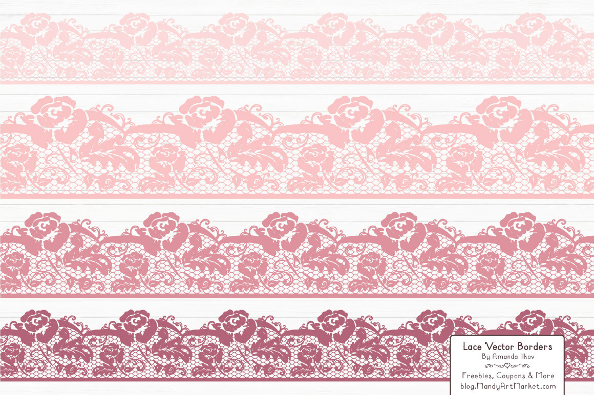 Lace Border Clipart in Soft Pink – Mandy Art Market 
