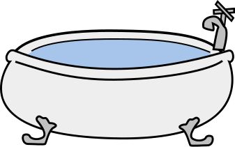 Bathtub with water clipart 