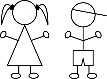 Boy And Girl Stick Figure Clipart 