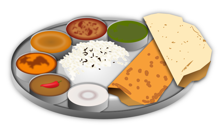 Plate with food transparent clipart 