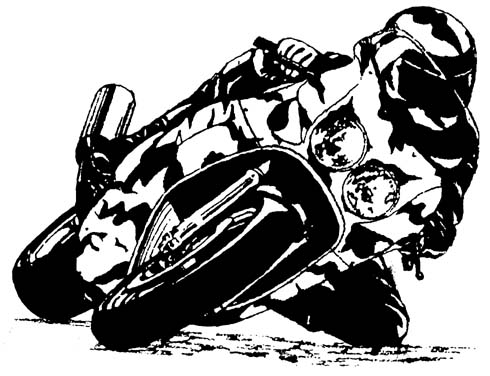 Racing Motorcycle Clipart Black And White 