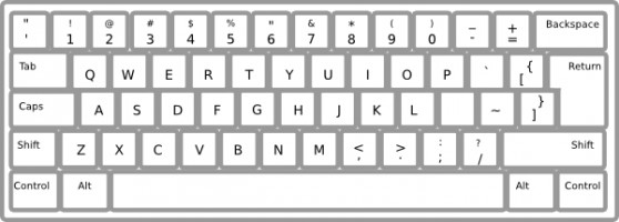 Kids computer keyboard black and white clipart 