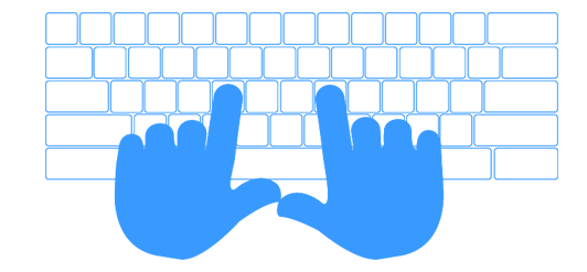 type characters typing fingers