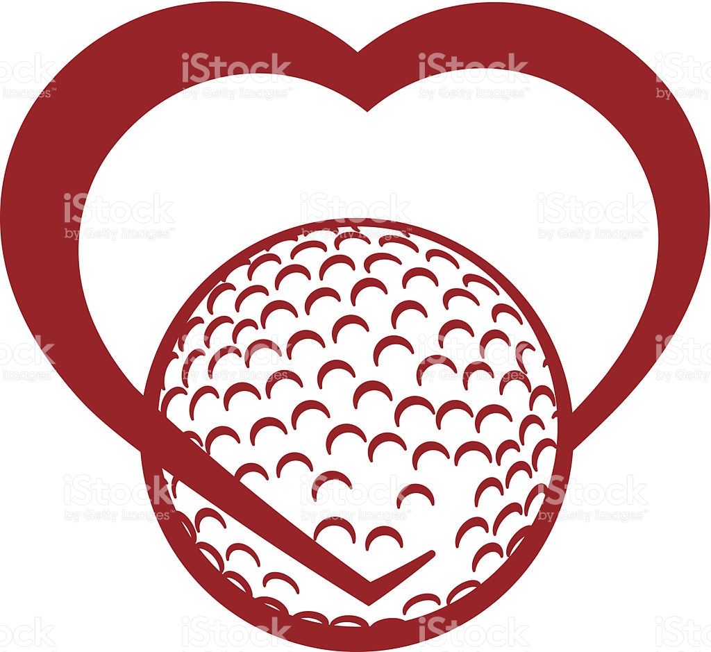 A Clip Art Of A Red Heart And Golf Ball stock vector art 466855103 