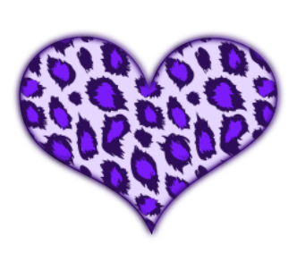 Leopard print heart clipart 