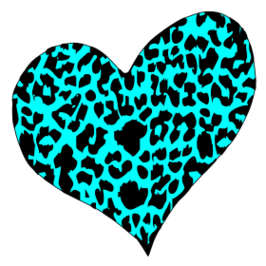 Light Blue Cheetah Heart // Design Shirtigator Clipart 