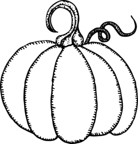 Pumpkin Outline Clipart Black And White 