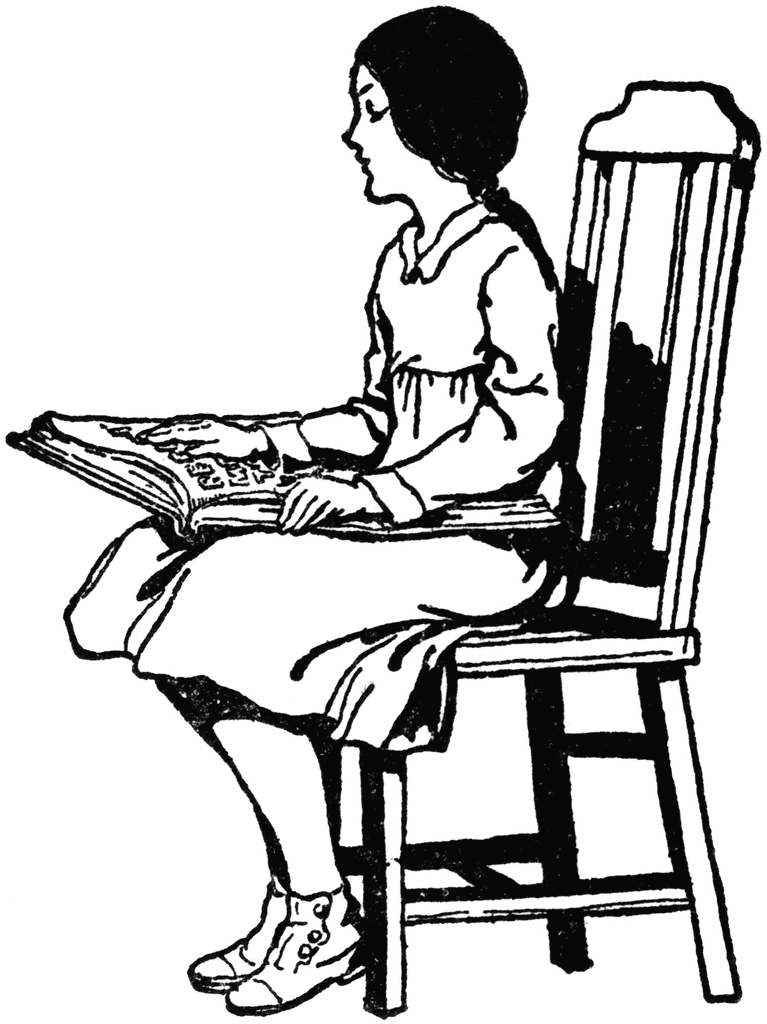 Girl Reading A Book Clipart 