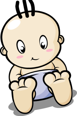 Baby In Diaper Clipart 