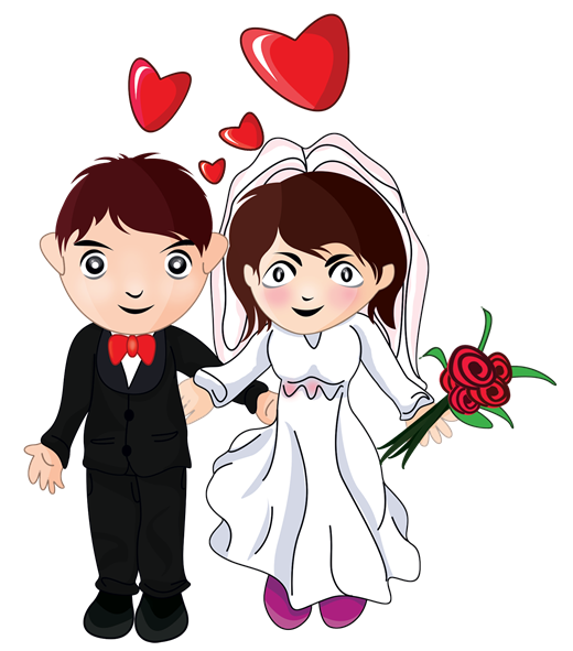 Dancing Bride and Groom Clipart 