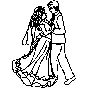 Bride And Groom Dancing Clipart 98946 