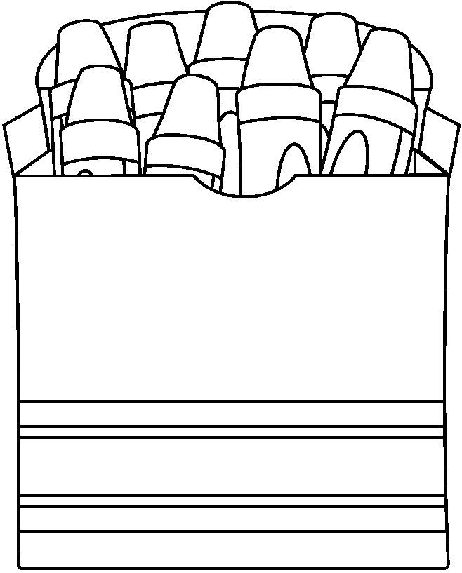 Box of crayons clipart to coloring page 