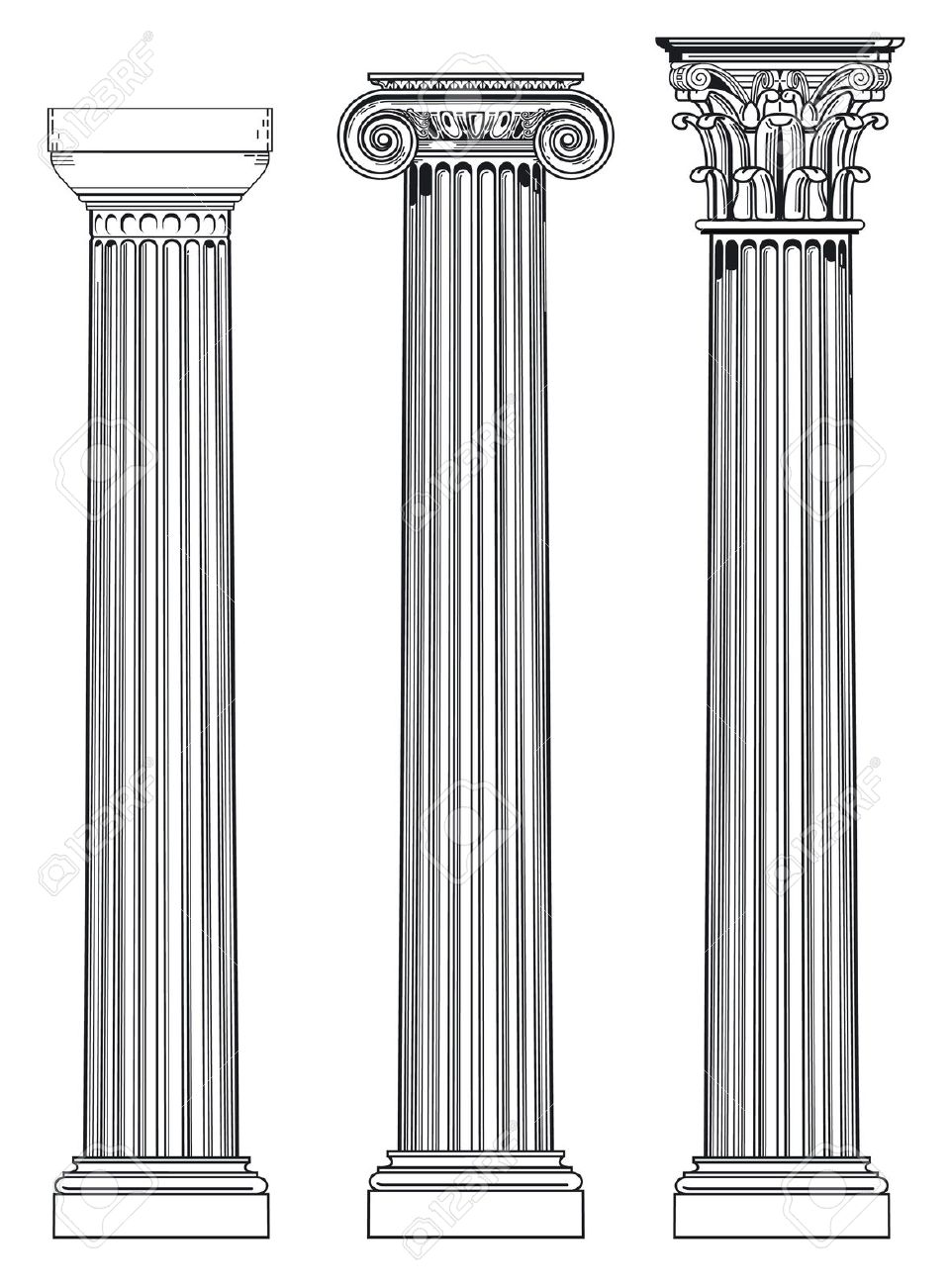 Three pillars clipart 