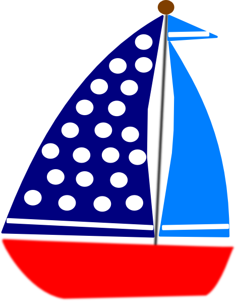 Cute red and blue ship clipart 