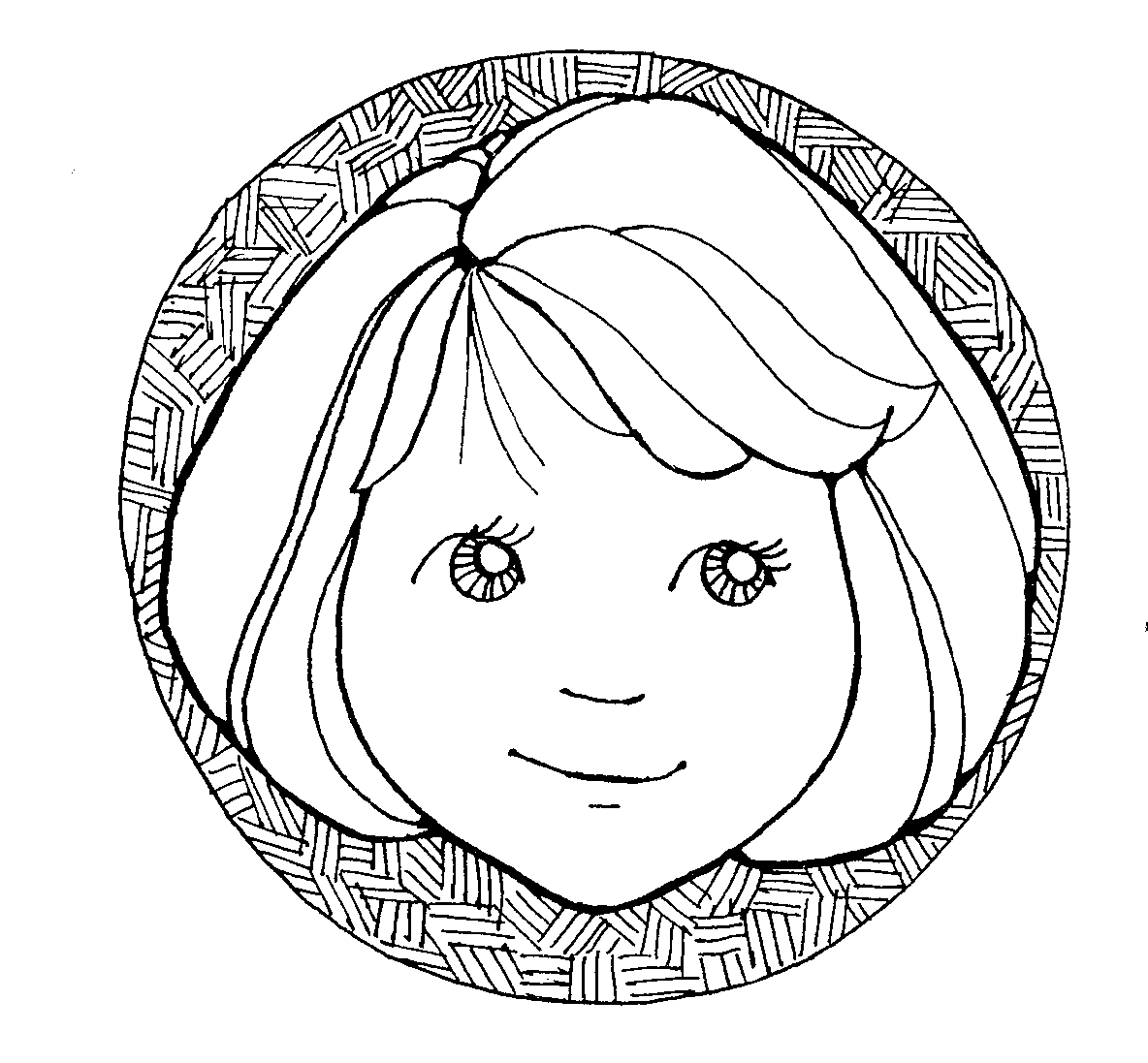 Girl Face Black And White Clipart 
