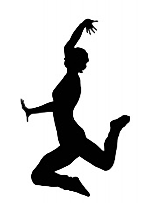 gymnastics clipart black and white leap