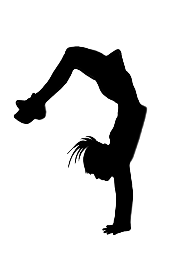 Handstand clipart girl silhouette 