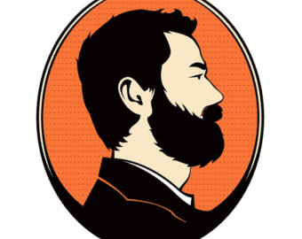 Man with beard clipart silhouette profile 