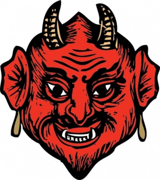 demon clipart red devil head front view clip art with horn and 