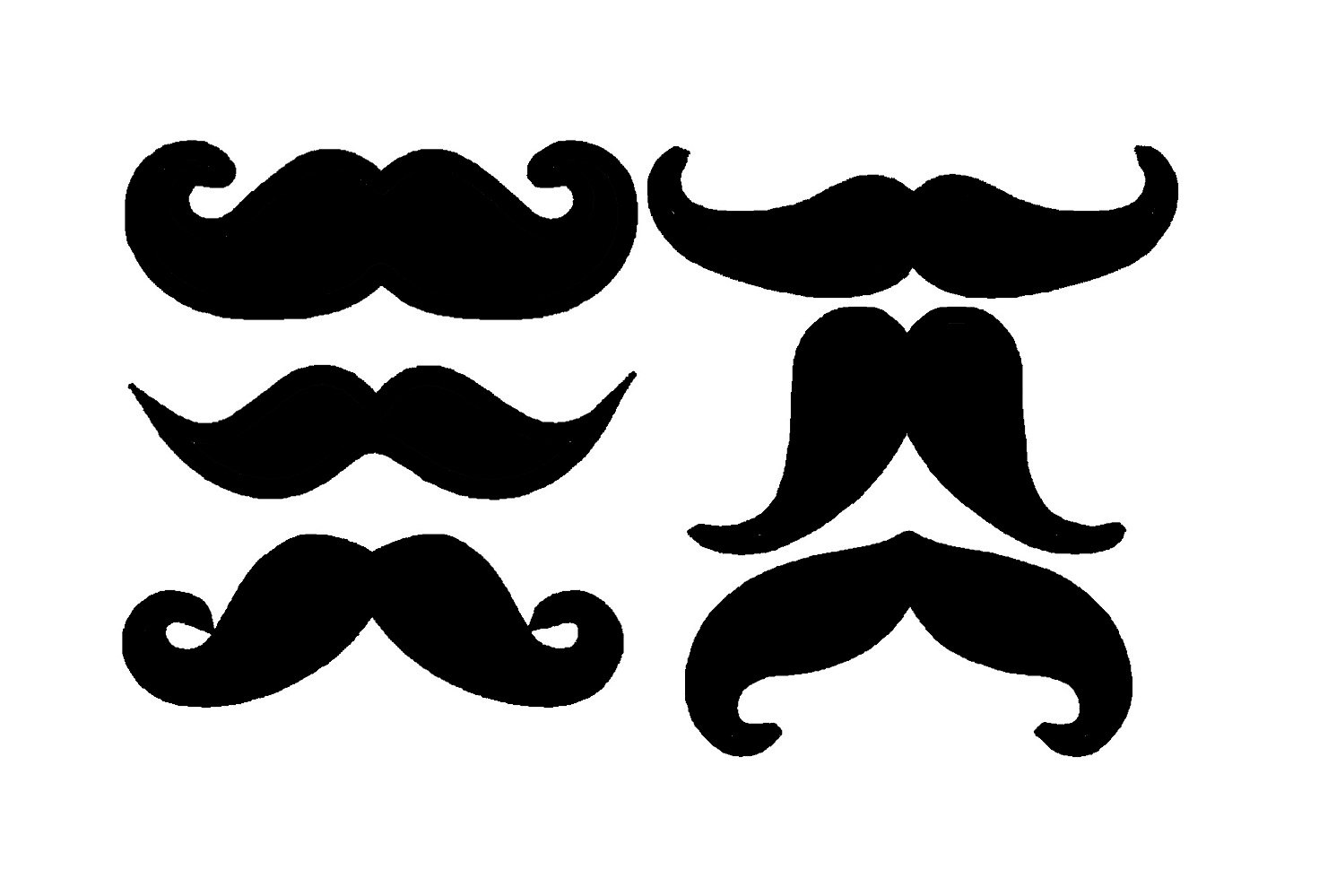 Handlebar Mustache Clip Art Moustache Mustache Set Of 6 