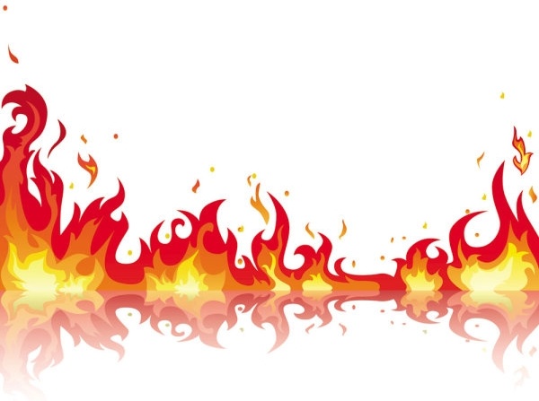 Fire Flames Border Clip Art Free, Beautiful flame vector clip 05 