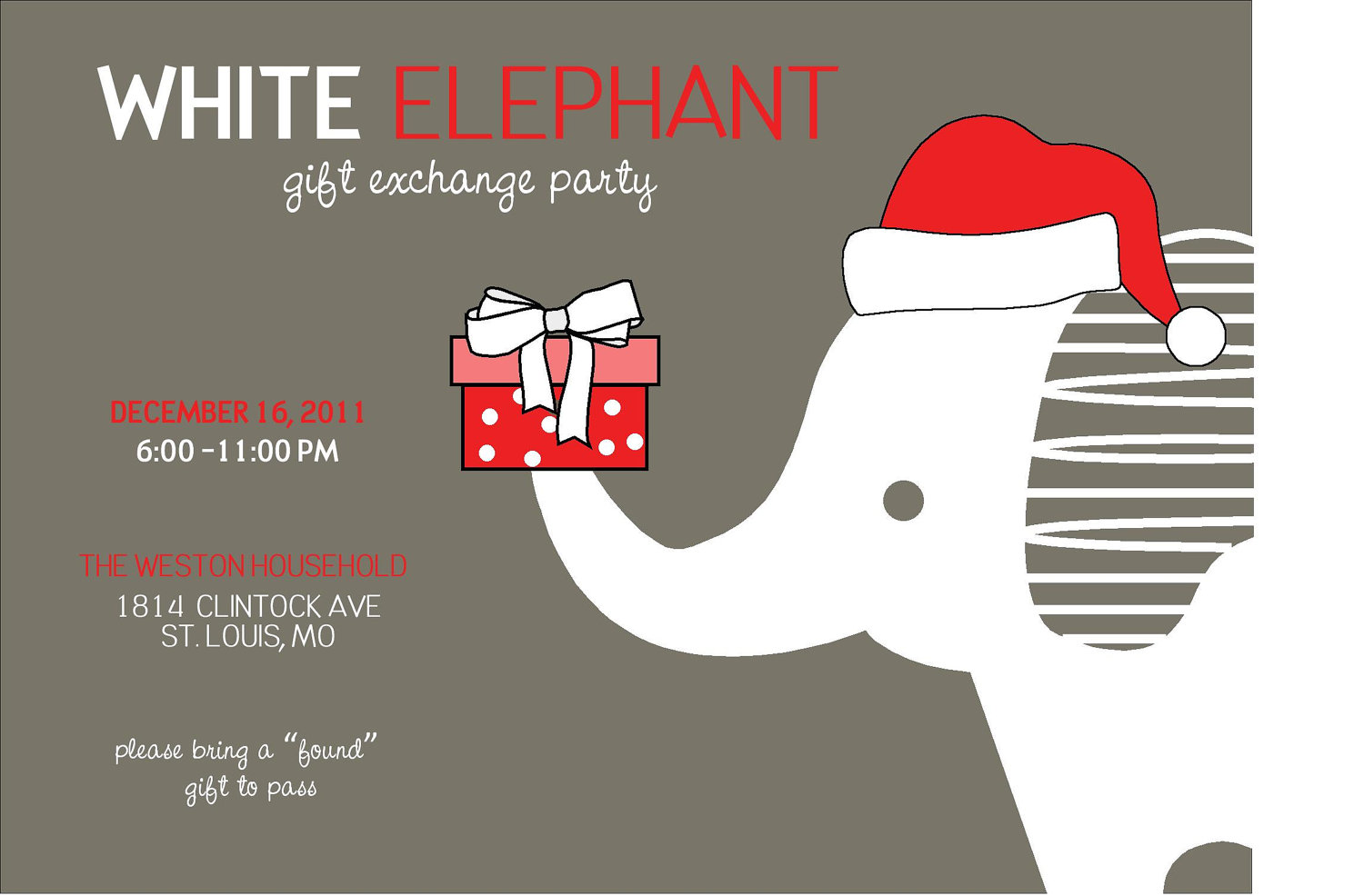 White Elephant Flyer Template Free