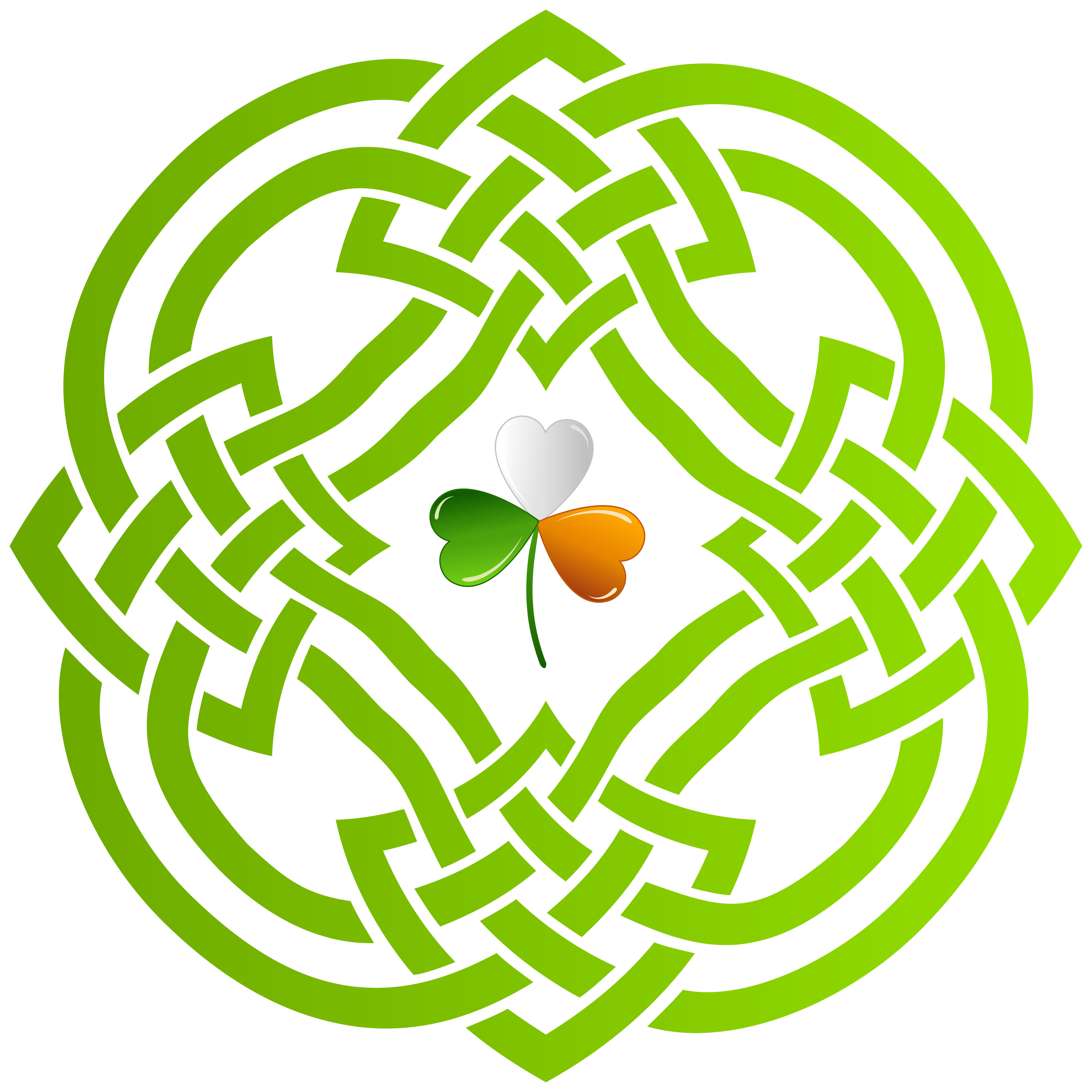 Celtic Knot and Irish Shamrock Transparent PNG Clip Art Image 