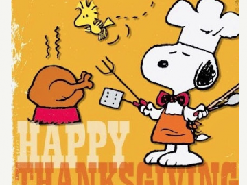 Thanksgiving dinner snoopy clipart 