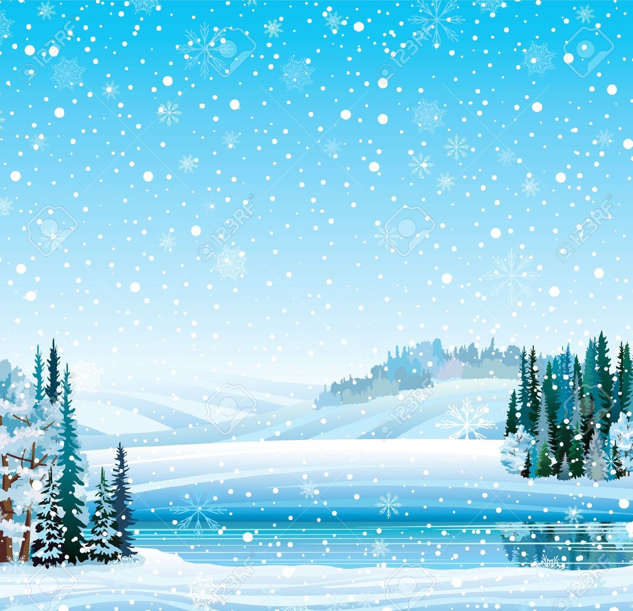 Winter Landscape Vector Clip Art � Clipart Free Download 