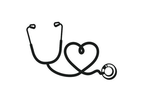 Awesome love nurse heart black and white background clipart 