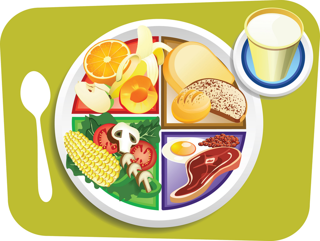 Healthy plate of food clipart 