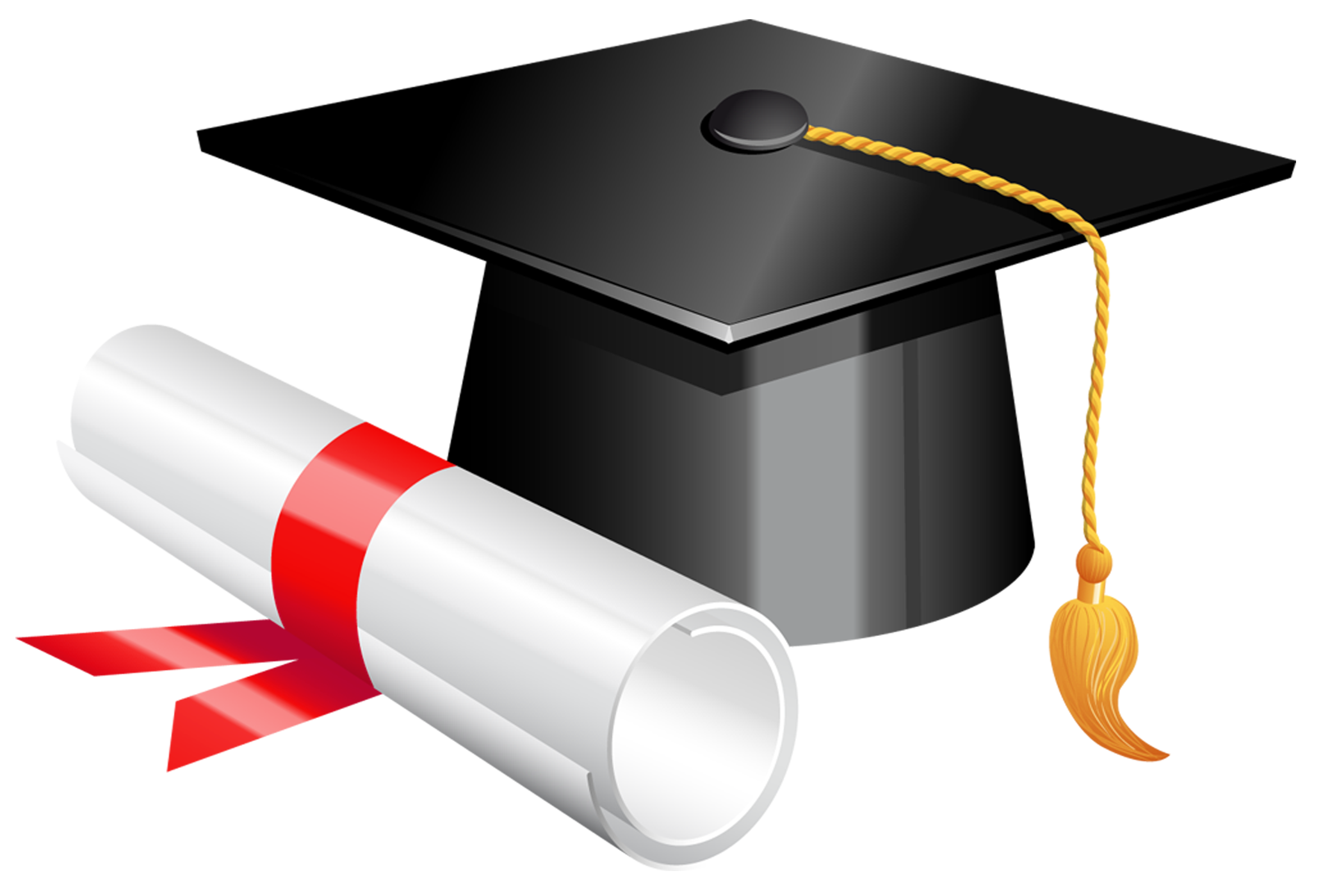 Graduation Cap and Diploma PNG Clipart Picture 