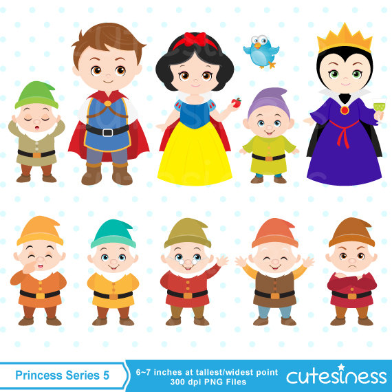 Princess Digital Clipart Princess Clipart Snow White by Cutesiness 