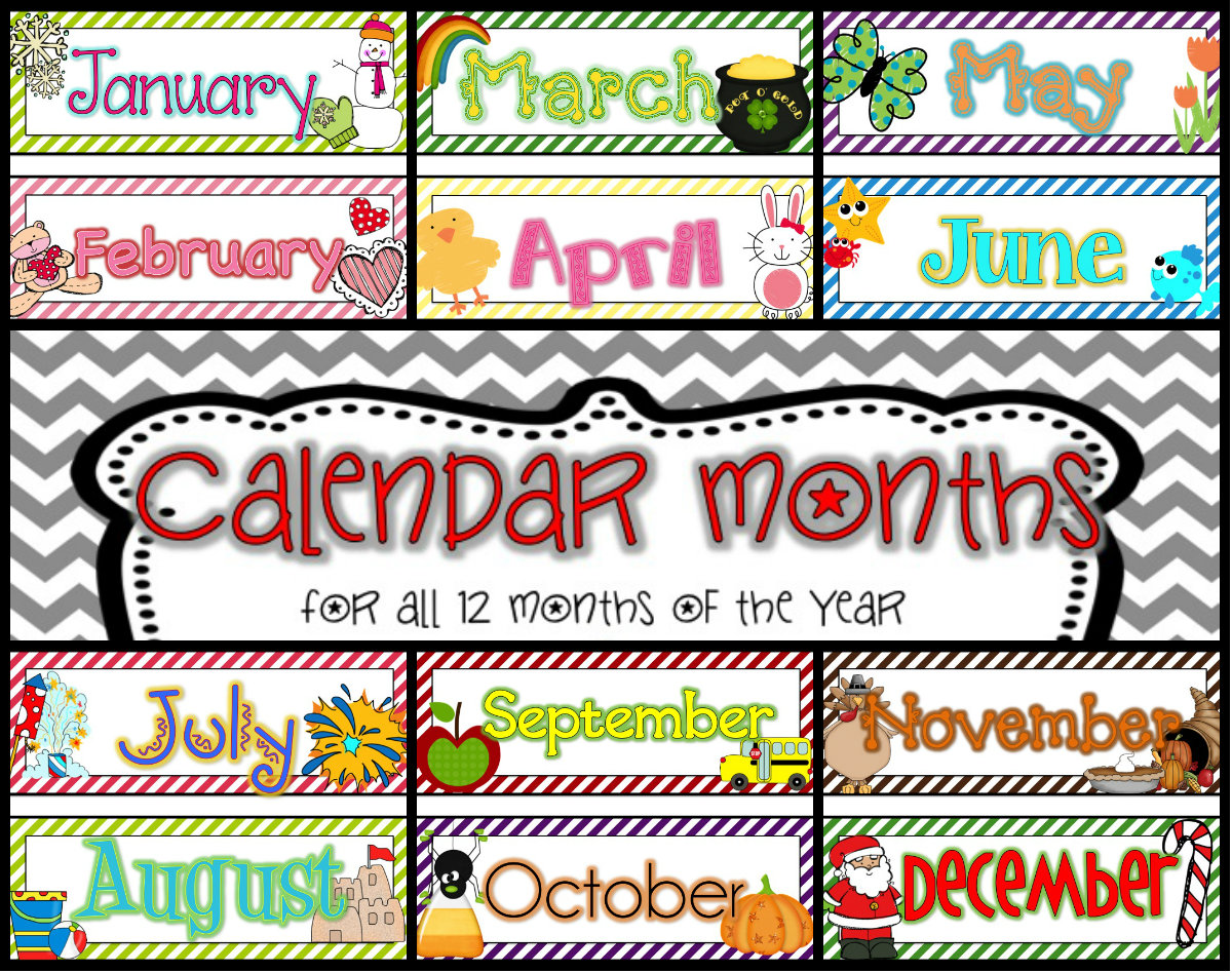 Calendar month with year clipart 