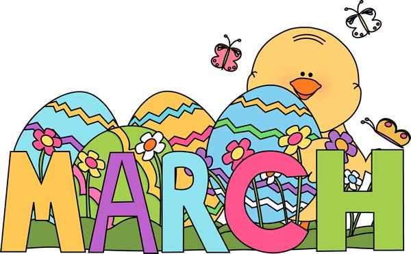 Monthly calendar clipart march 